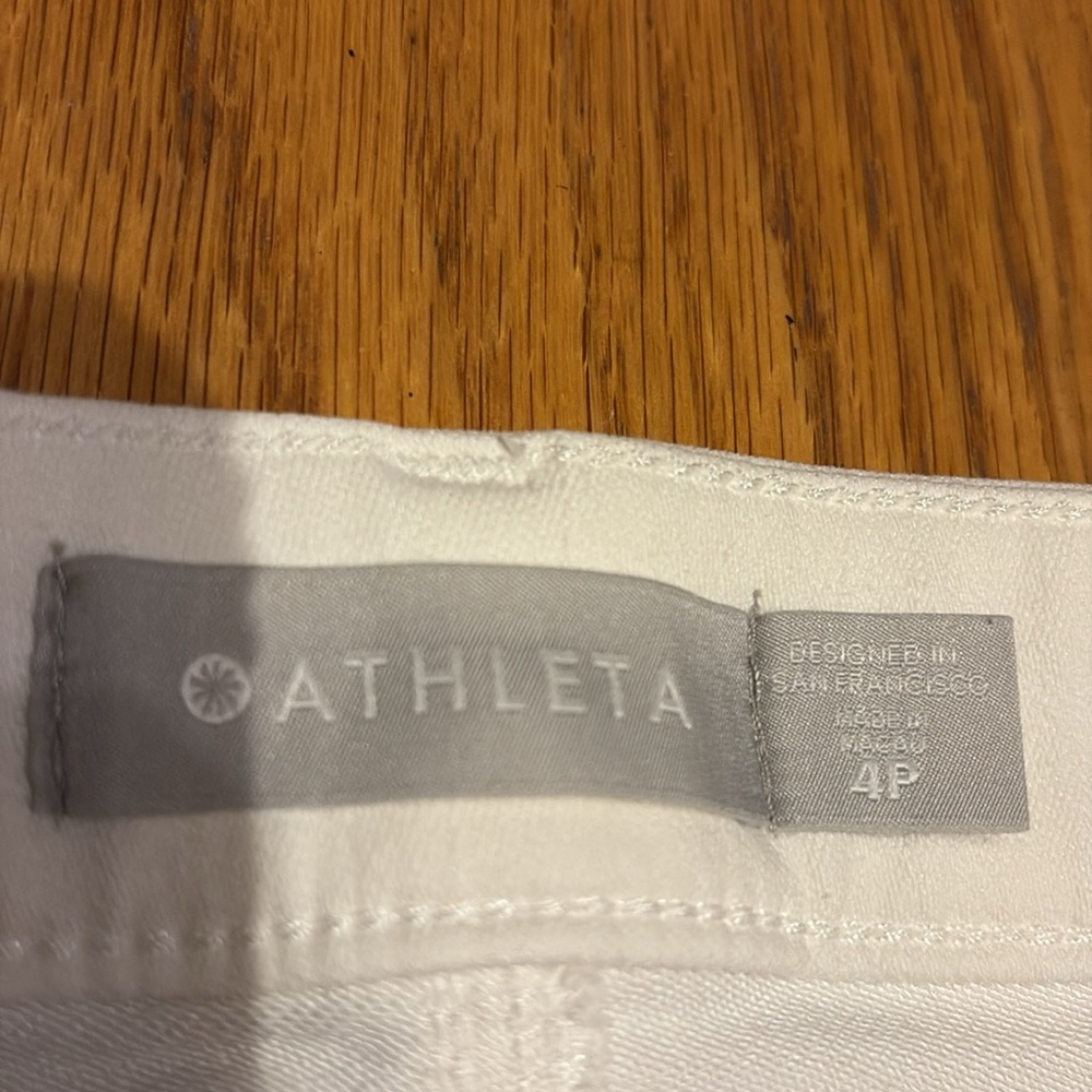 EUC Sz 4P Athleta Women's Cream Skinny stretch Jeans - Picture 2 of 6